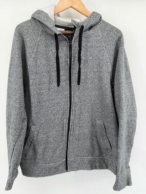 Kyodan Men's Gray Zip-Up Hoodie with Black Drawstrings Size L